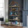 70.88" 5 Shelves International Lux Metal Frame Bookcase Deco Stone - Sauder -My Book Perch Sales Store unnamed file 3897