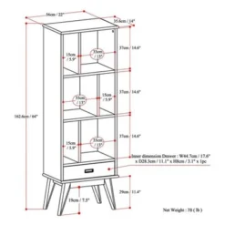 Tierney Solid Hardwood Mid Century Bookcase and Storage Unit - WyndenHall Teak -My Book Perch Sales Store unnamed file 3974