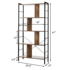 Costway 4-Tier Bookcase Industrial Bookshelf Floor Standing Storage Rack -My Book Perch Sales Store unnamed file 398