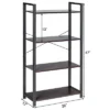 Costway 4-Tier Bookshelf Industrial Bookcase Diaplay Shelf Storage Rack Rustic BrownBlack -My Book Perch Sales Store unnamed file 399