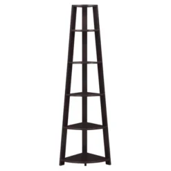 Breighton Home Newport 5 Tier Corner Bookshelf - Johar Furniture Gray -My Book Perch Sales Store unnamed file 4004