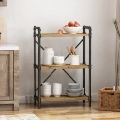 Honeysuckle Industrial Three Shelf Bookcase - Christopher Knight Home Gray/pewter Finish