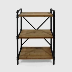Honeysuckle Industrial Three Shelf Bookcase - Christopher Knight Home Gray/pewter Finish -My Book Perch Sales Store unnamed file 4080
