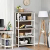 HOMCOM 4 Tier Bookshelf Utility Storage Shelf Organizer with Back Support -My Book Perch Sales Store unnamed file 4082