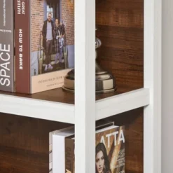 HOMCOM 4 Tier Bookshelf Utility Storage Shelf Organizer with Back Support -My Book Perch Sales Store unnamed file 4088