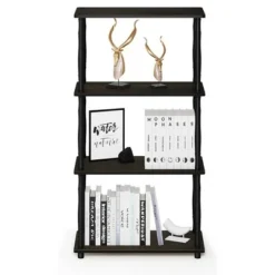 Furinno Turn-N-Tube 4 Tier Multipurpose Open Wood Display Shelf and Bookcase for Living Room, Dining Room, Bedroom, and Office Spaces, Espresso Black -My Book Perch Sales Store unnamed file 4148