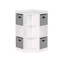 5pc Kids' Corner Cabinet Set with 4 Bins Set - RiverRidge Home Gray/turquoise/aqua -My Book Perch Sales Store unnamed file 4201