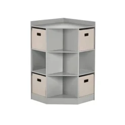 5pc Kids' Corner Cabinet Set with 4 Bins Set - RiverRidge Home Gray/turquoise/aqua -My Book Perch Sales Store unnamed file 4206
