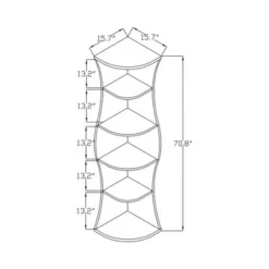 70.8" Ronni Contemporary 5 Shelf Corner Bookcase Walnut - HOMES: Inside + Out -My Book Perch Sales Store unnamed file 4241