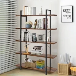 My Book Perch Sales Store 13 Costway 5-Tier Bookshelf Industrial Bookcase Open Storage Shelf Display Rack