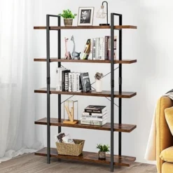 Costway 5-Tier Bookshelf Industrial Bookcase Open Storage Shelf Display Rack -My Book Perch Sales Store unnamed file 427