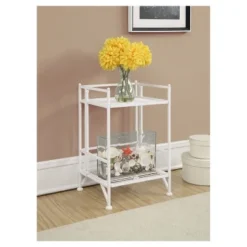 20.25" 2 Tier Folding Metal Shelf White - Breighton Home -My Book Perch Sales Store unnamed file 4317