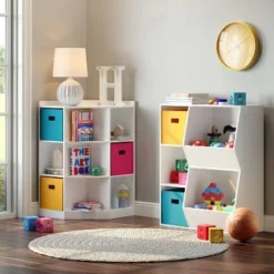 RiverRidge Home Kids' 3 Cubby with 2 Veggie Bin Floor Cabinet White - RiverRidge -My Book Perch Sales Store unnamed file 436