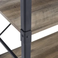 64" Benny Angle Iron 4 Tiered Mixed Material Bookshelf - Saracina Home Rustic Oak -My Book Perch Sales Store unnamed file 4378