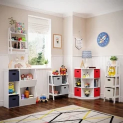 RiverRidge Home Kids' 3 Cubby with 2 Veggie Bin Floor Cabinet White - RiverRidge -My Book Perch Sales Store unnamed file 439