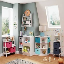RiverRidge Home Kids' 3 Cubby with 2 Veggie Bin Floor Cabinet White - RiverRidge -My Book Perch Sales Store unnamed file 440