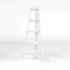 63.25" Lynch 5 Shelf Corner Bookcase - HOMES: Inside + Out White -My Book Perch Sales Store unnamed file 4426