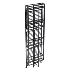 45" 4 Tier Folding Metal Shelf Black - Breighton Home