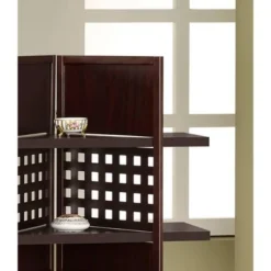 4 Panel Book Shelves Room Divider Walnut - Ore International -My Book Perch Sales Store unnamed file 4522