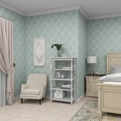 55" Metal and Wood 5 Tiered Wall Shelf White - Olivia & May -My Book Perch Sales Store unnamed file 4538