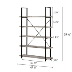 69.25" Gimetri 5 Shelf Shelving Unit Driftwood Gray - South Shore -My Book Perch Sales Store unnamed file 4562