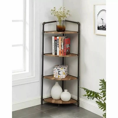 50.25" Beeme 4 Tier Corner Bookshelf Sand Black/Light Pure Copper - HOMES: Inside + Out 3 50.25" Beeme 4 Tier Corner Bookshelf Sand Black/Light Pure Copper - HOMES: Inside + Out