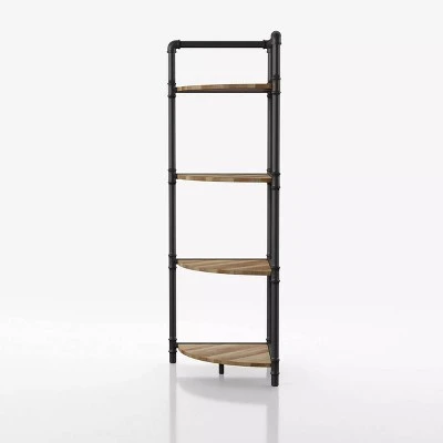 50.25" Beeme 4 Tier Corner Bookshelf Sand Black/Light Pure Copper - HOMES: Inside + Out 4 50.25" Beeme 4 Tier Corner Bookshelf Sand Black/Light Pure Copper - HOMES: Inside + Out - Image 2