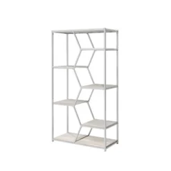 72" Otum 7 Shelf Bookcase - HOMES: Inside + Out Silver -My Book Perch Sales Store unnamed file 4599