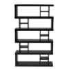 57.01" Dora Wood 5 Tier Geometric Bookshelf Dark Brown - Baxton Studio