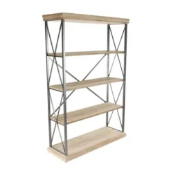 Olivia & May 72" Farmhouse 4 Tier Shelf Brown - Olivia & May