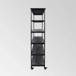 68" Farrells Industrial 5 Shelf Bookcase Gray - Christopher Knight Home