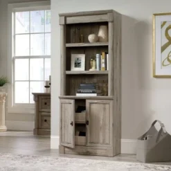 72" Palladia Library with Doors Split Oak - Sauder -My Book Perch Sales Store unnamed file 4699