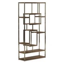 Steve Silver Co. 71" Alize Book Shelf Natural and Chrome - Steve Silver