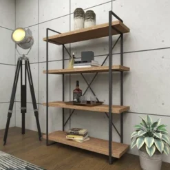 Olivia & May 67" Tall Industrial Metal and Wood Bookshelf Brown - Olivia & May -My Book Perch Sales Store unnamed file 4716