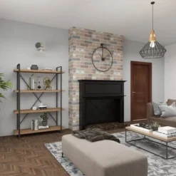 Olivia & May 67" Tall Industrial Metal and Wood Bookshelf Brown - Olivia & May -My Book Perch Sales Store unnamed file 4722