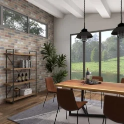 Olivia & May 67" Tall Industrial Metal and Wood Bookshelf Brown - Olivia & May -My Book Perch Sales Store unnamed file 4723