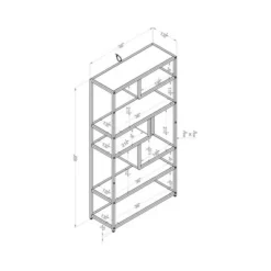 69" Dustin 6 Shelf Bookcase Dark Gray - HOMES: Inside + Out -My Book Perch Sales Store unnamed file 4735
