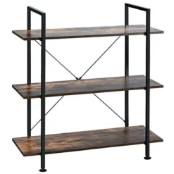 Costway 3-Tier Bookshelf Industrial Bookcase Display Shelf Storage Rack Rustic Brown -My Book Perch Sales Store unnamed file 475