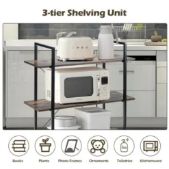 Costway 3-Tier Bookshelf Industrial Bookcase Display Shelf Storage Rack Rustic Brown -My Book Perch Sales Store unnamed file 476