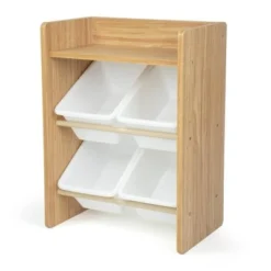 Kids' End Table Nightstand with 4 Storage Bins - Humble Crew Natural/white -My Book Perch Sales Store unnamed file 48