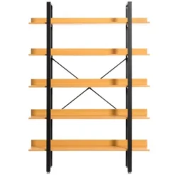 Fabulaxe Industrial 5 Shelf Wood and Metal Etagere Rustic Bookcase Free Standing Bookshelf -My Book Perch Sales Store unnamed file 4834