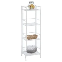 45" 4 Tier Folding Metal Shelf White - Breighton Home