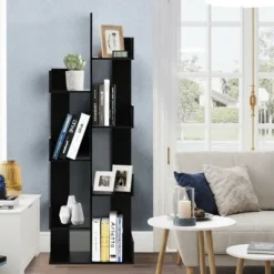 Costway 8-Tier Bookshelf Bookcase w/8 Open Compartments Space-Saving Storage Rack White/Black -My Book Perch Sales Store unnamed file 484