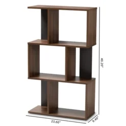 40.2" Legende Finished Display Bookcase Brown/Dark Gray - Baxton Studio 10 40.2" Legende Finished Display Bookcase Brown/Dark Gray - Baxton Studio -My Book Perch Sales Store unnamed file 4870
