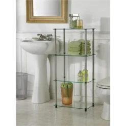 39" Designs2Go Classic Glass 4 Tier Tower - Breighton Home Clear -My Book Perch Sales Store unnamed file 4880