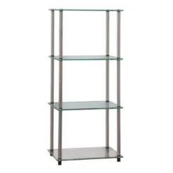 39" Designs2Go Classic Glass 4 Tier Tower - Breighton Home Clear -My Book Perch Sales Store unnamed file 4882