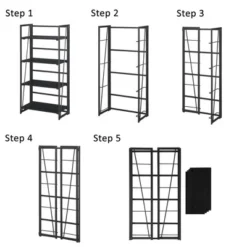 Xtra Folding 4 Tier Bookshelf - Breighton Home Gray -My Book Perch Sales Store unnamed file 4888