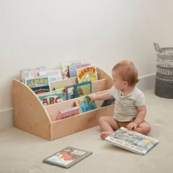 ECR4Kids Birch Toddler Book Display Stand, 4-Shelf Wood Book Shelf for Kids -My Book Perch Sales Store unnamed file 495