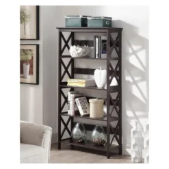 Oxford 5 Tier Bookcase Espresso - Breighton Home
