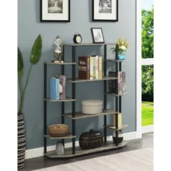 52.5" Designs2Go Wall Unit Bookshelf Faux Birch/Black Poles - Breighton Home